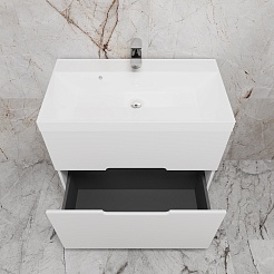 Style Line Тумба под раковину Матис 80 белая матовая – фотография-6